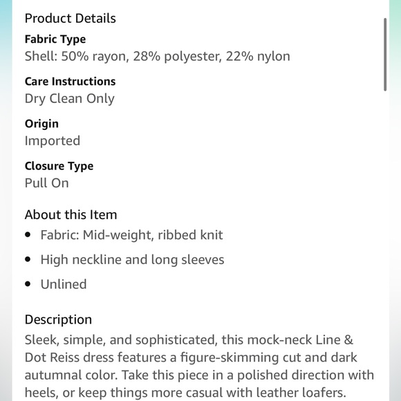 Line & Dot Turtleneck Dress NWT - Picture 9 of 9